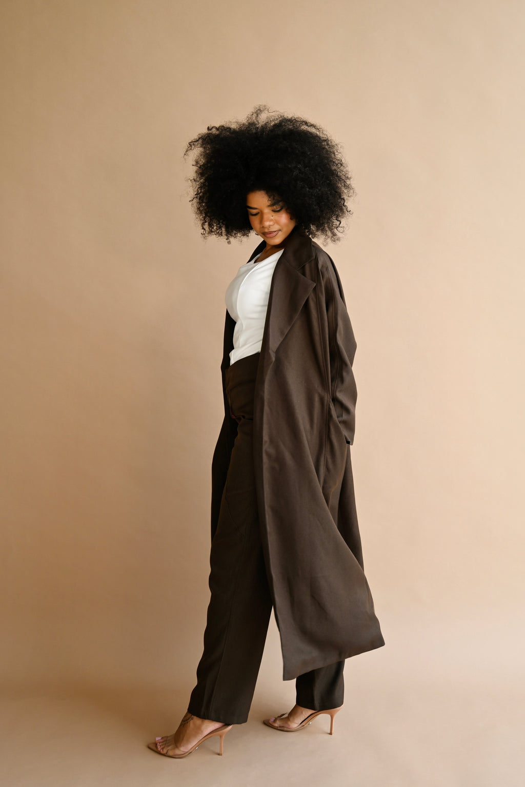 Noor Noir - Cocoa Longline Blazer
