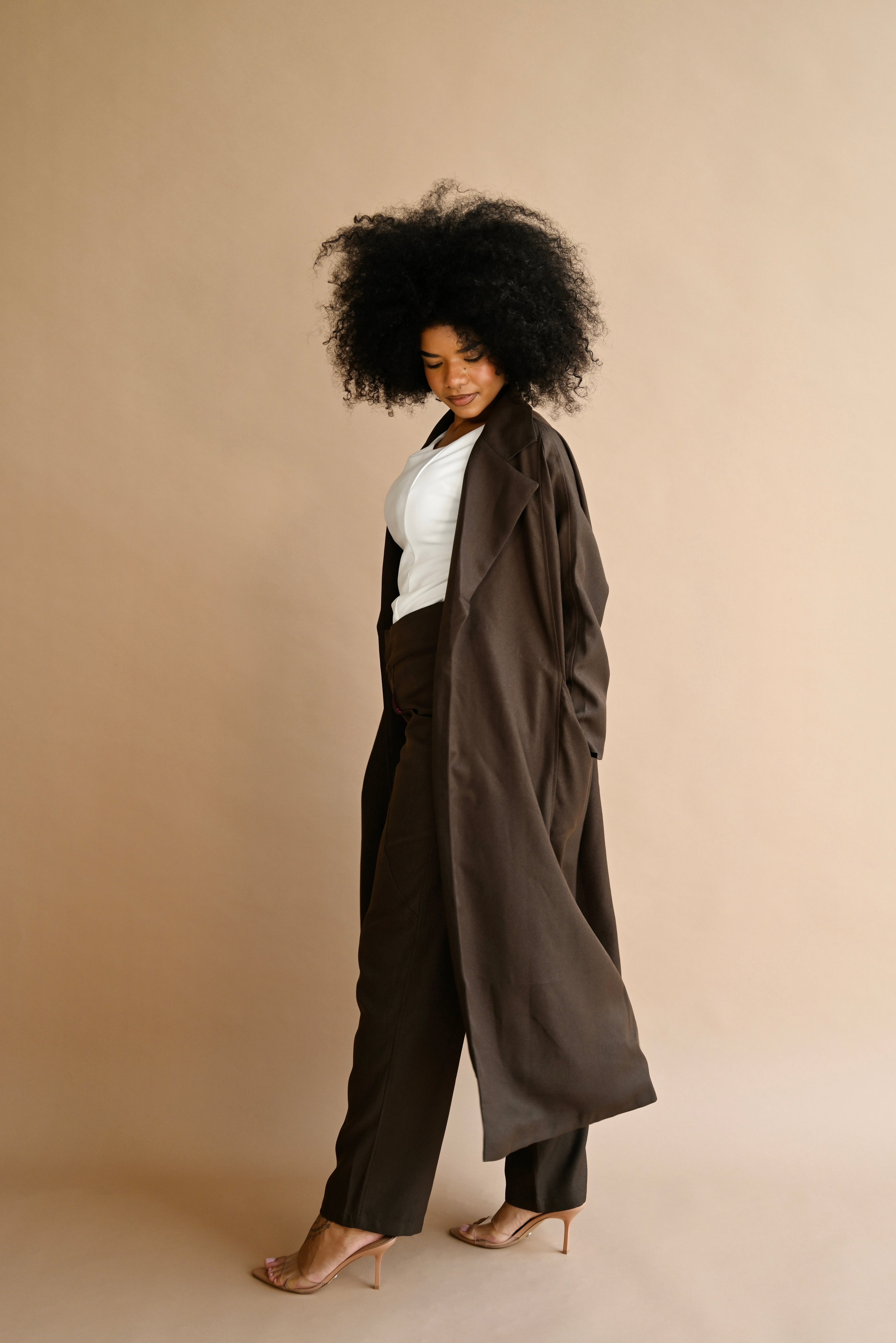 Noor Noir - Cocoa Longline Blazer