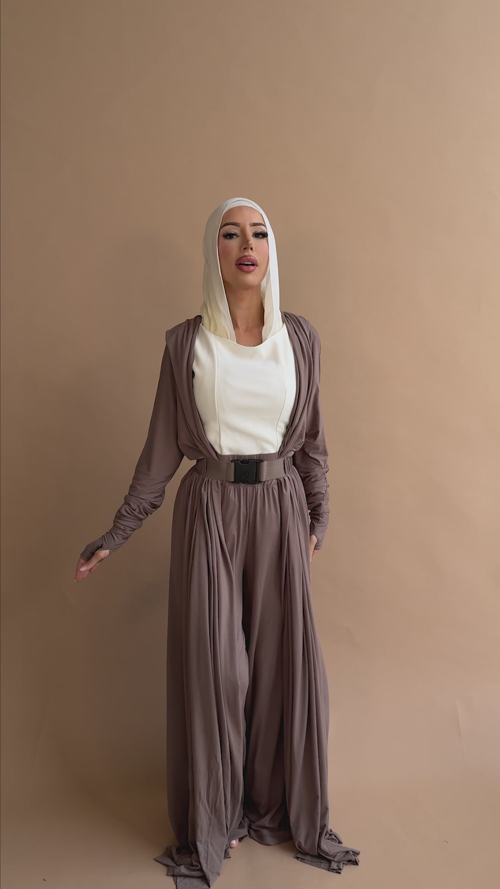 The Shadow Muse Taupe Hooded Cardi
